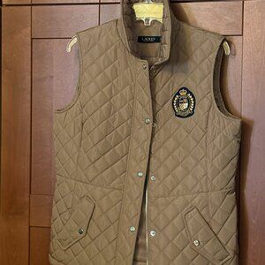 Polo Ralph Lauren Woman Quilted Vest Sz M Tan